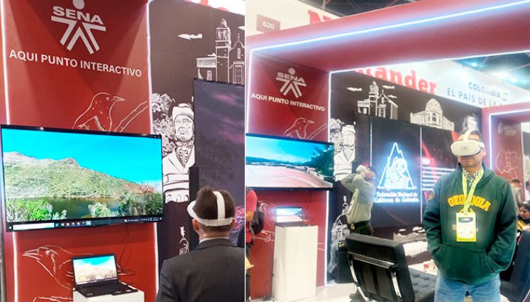 Dispusieron gafas de realidad virtual para vivir experiencias sensoriales en la laguna El Salado, el mirador Cristo Rey y el Templo Histórico./ Foto Cortesía