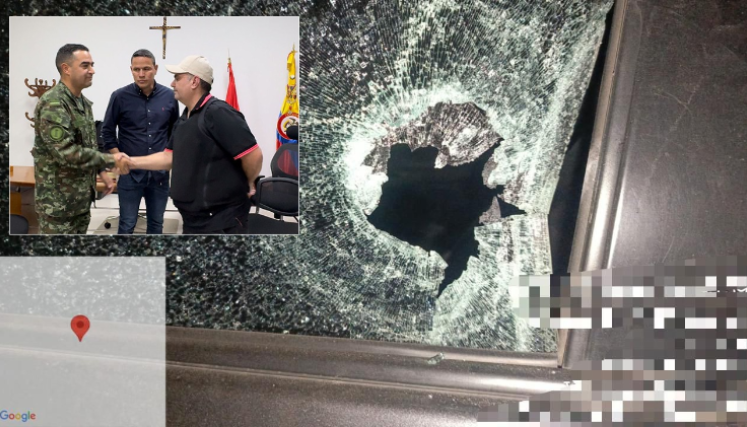 La camioneta recibió varios impactos de bala en el parabrisas y el lateral izquierdo.