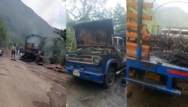 Camión Incinerado Arboledas Cucutilla